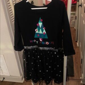 Cat & Jack Black Dress with Festive Design